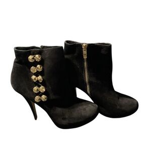 Vince Camuto Black and Gold Ankle Booties